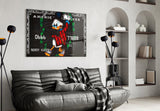 AmEx-card parody cinematic glass wall art in creative-agency reception