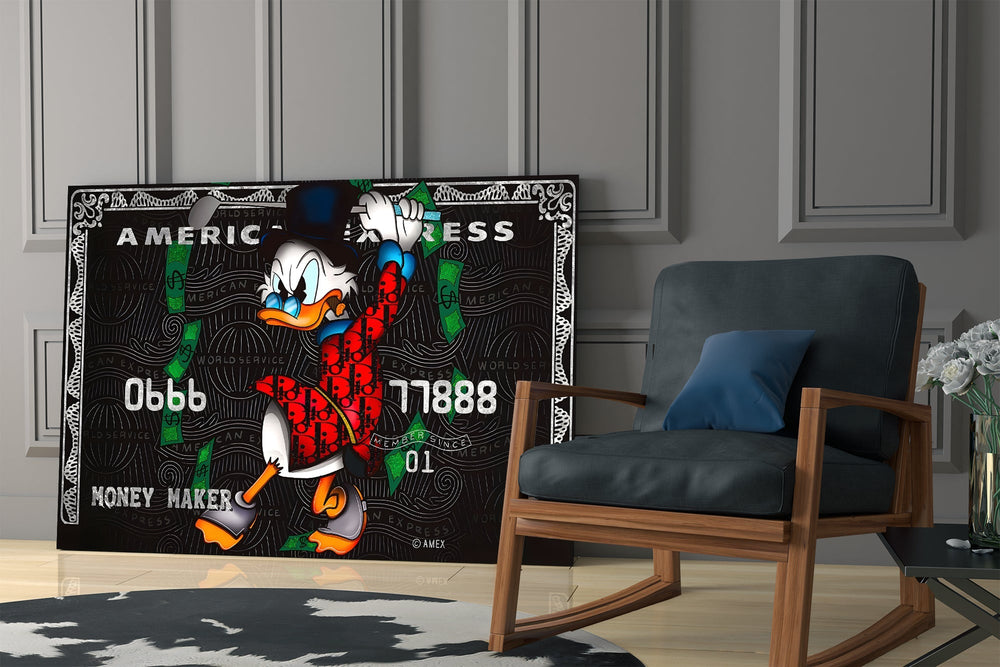 Black-card pop cinematic glass wall art in private library reading nook