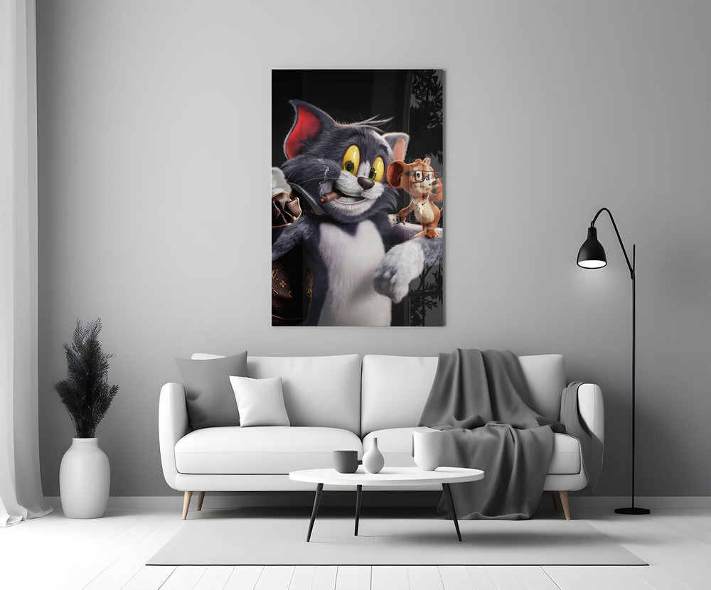 Designer Collection cinematic glass wall art in heritage stairwell