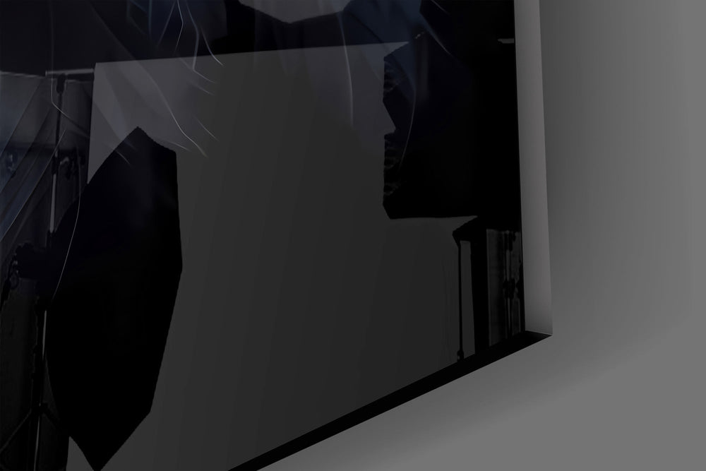 Patriotic eagle cinematic glass wall art in corporate boardroom