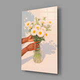 Cottagecore wellness cinematic glass wall art in wellness clinic