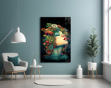 Mother-Nature surreal cinematic glass wall art in creative studio