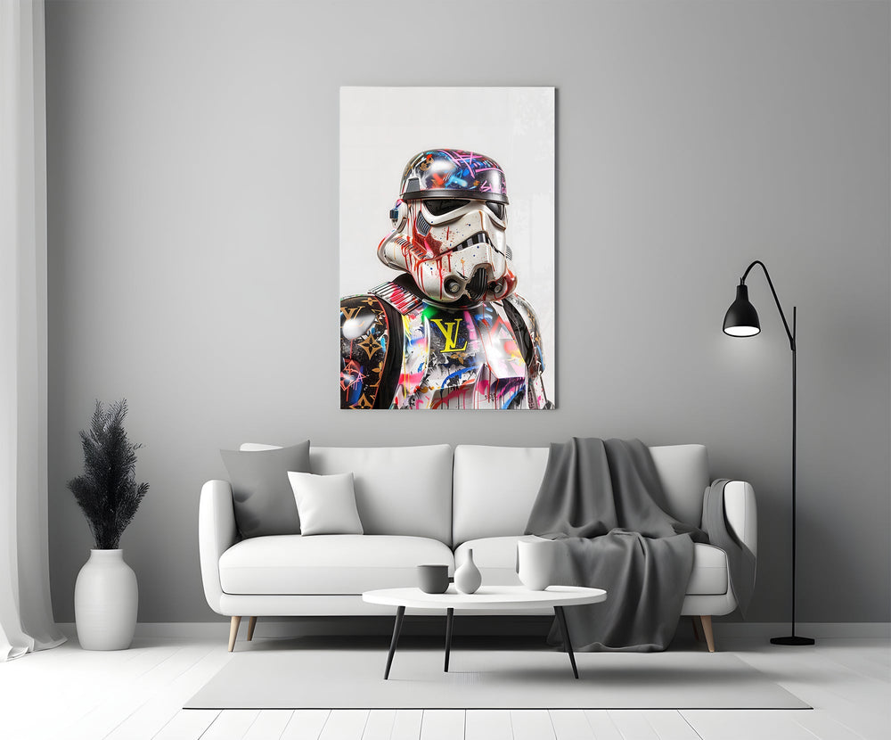 Designer Collection cinematic glass wall art in heritage stairwell