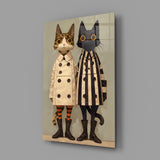 Edward Gorey anthropomorphic cinematic glass wall art in child's whimsical bedroom