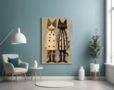 Wes-Anderson cat cinematic glass wall art in creative-agency reception