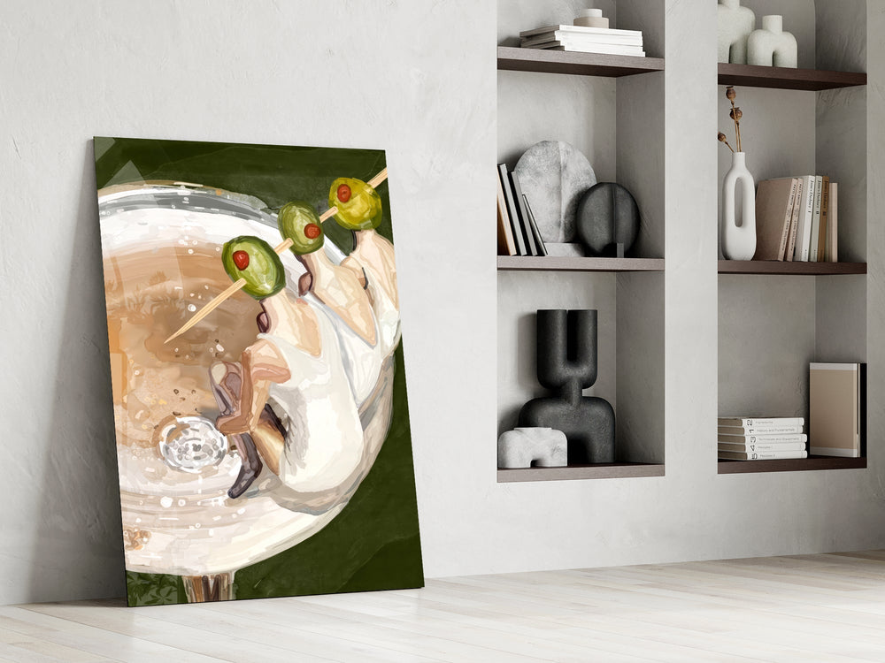Bistro-glamour cinematic glass wall art in private library reading nook
