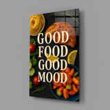 Kitchen pop food cinematic glass wall art in bistro dining room