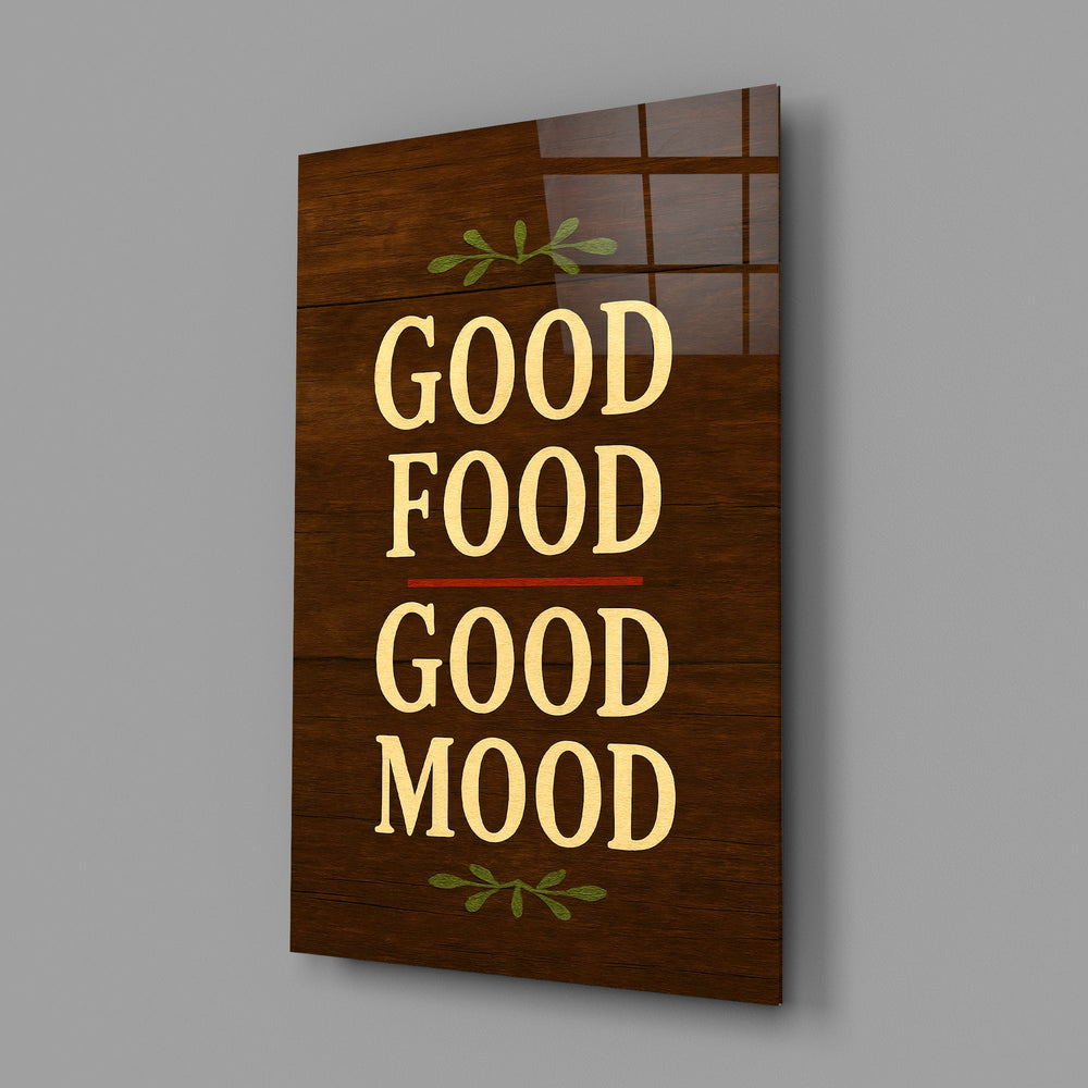 Farmhouse bistro typography cinematic glass wall art in farmhouse dining room