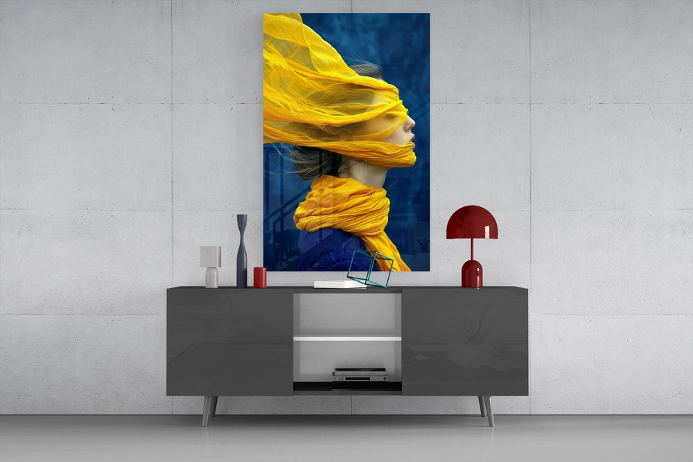 Tribute editorial cinematic glass wall art in light-filled atelier