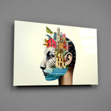 Magritte surreal conceptual cinematic glass wall art in creative-agency reception