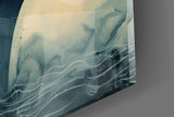 Inner-fire portrait cinematic glass wall art in yoga-studio reception