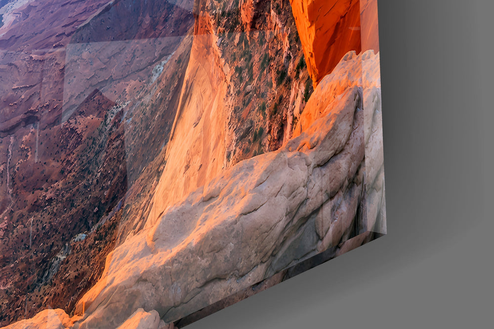 Iridescent lion cinematic glass wall art in wellness studio
