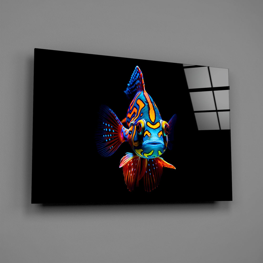 Reef wildlife cinematic glass wall art in child's adventure bedroom
