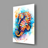 Fine art marine cinematic glass wall art in coastal-themed sitting room