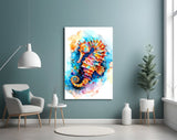 Audubon illustration cinematic glass wall art in wellness clinic reception