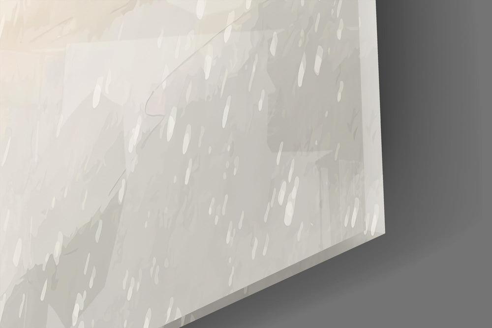 Snowy meadow cinematic glass wall art in heritage living room