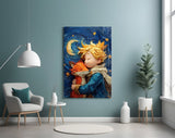 Van-Gogh starry sky cinematic glass wall art in creative studio
