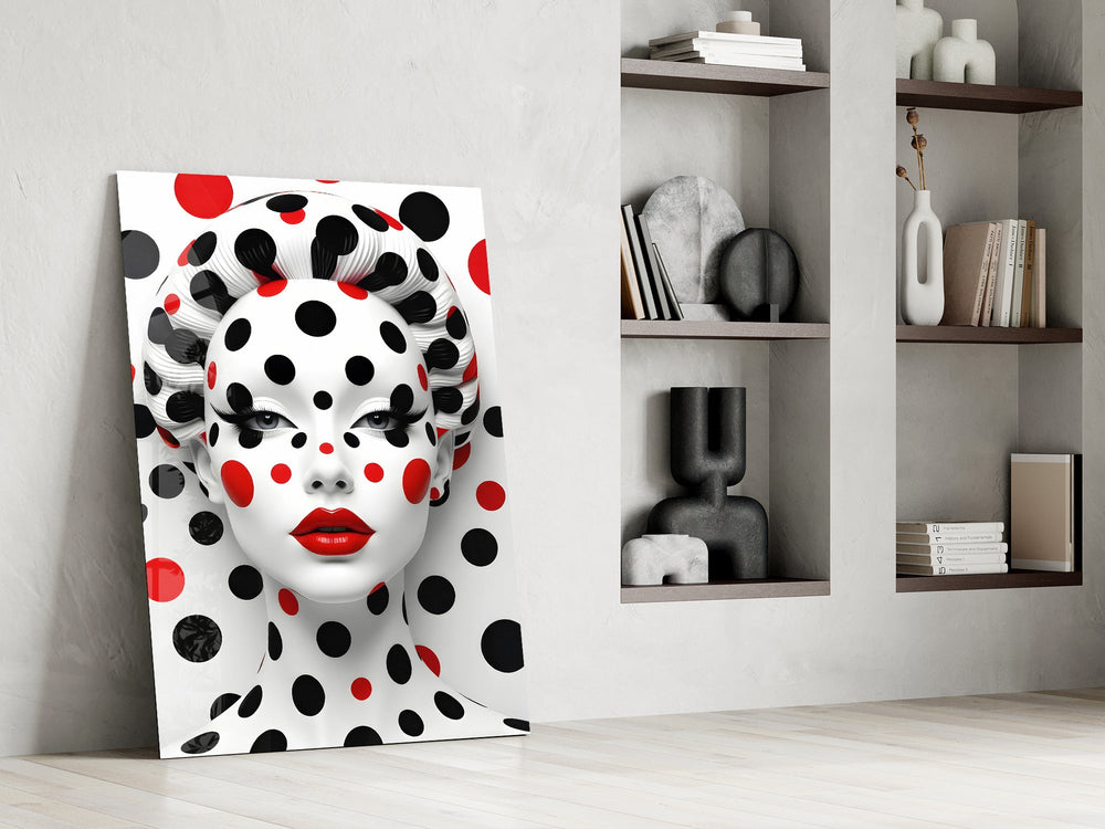 Pop-Art portrait cinematic glass wall art in private library reading nook