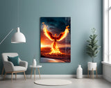 Resurrection fantasy cinematic glass wall art in creative studio