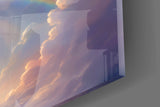 Celestial heart cinematic glass wall art in feminine-luxe boudoir