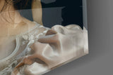 Renaissance bouquet cinematic glass wall art in wellness clinic reception