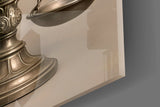 Classical-allegory cinematic glass wall art in barrister's chambers
