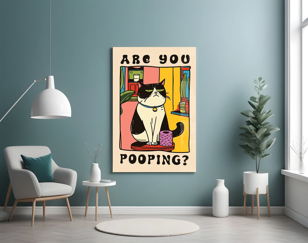 Bathroom poster cinematic glass wall art in college dorm-style bedroom