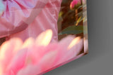 Pink astronaut cinematic glass wall art in creative-agency reception