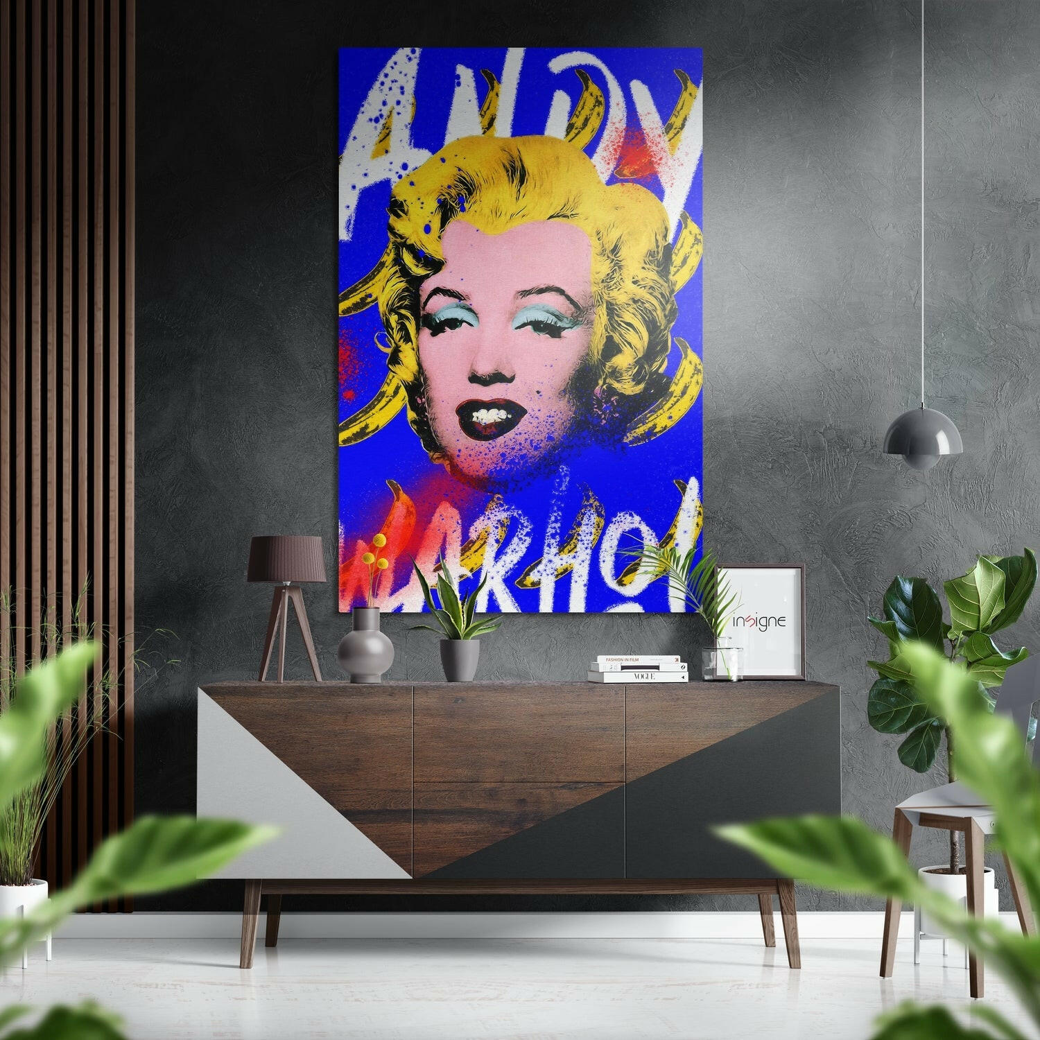 Andy ve Marilyn Monroe Fırçalı Metalik Alu-Dibond.