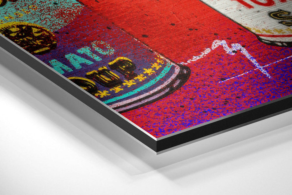 Pop Sanat Efsanesi Fırçalı Metalik Alu-Dibond