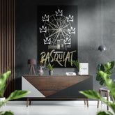 Basquiat Fırçalı Metalik Alu-Dibond.