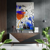 Keith Haring Fırçalı Metalik Alu-Dibond.