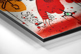 Keith Haring Fırçalı Metalik Alu-Dibond.