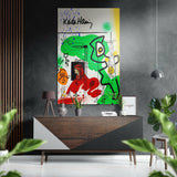 Keith Haring Fırçalı Metalik Alu-Dibond.