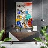 Keith Haring Fırçalı Metalik Alu-Dibond.