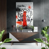 Keith Haring Fırçalı Metalik Alu-Dibond.