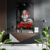 Basquiat Fırçalı Metalik Alu-Dibond.