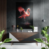 Flamingo'Nun Kanatları Fırçalı Metalik Alu-Dibond.