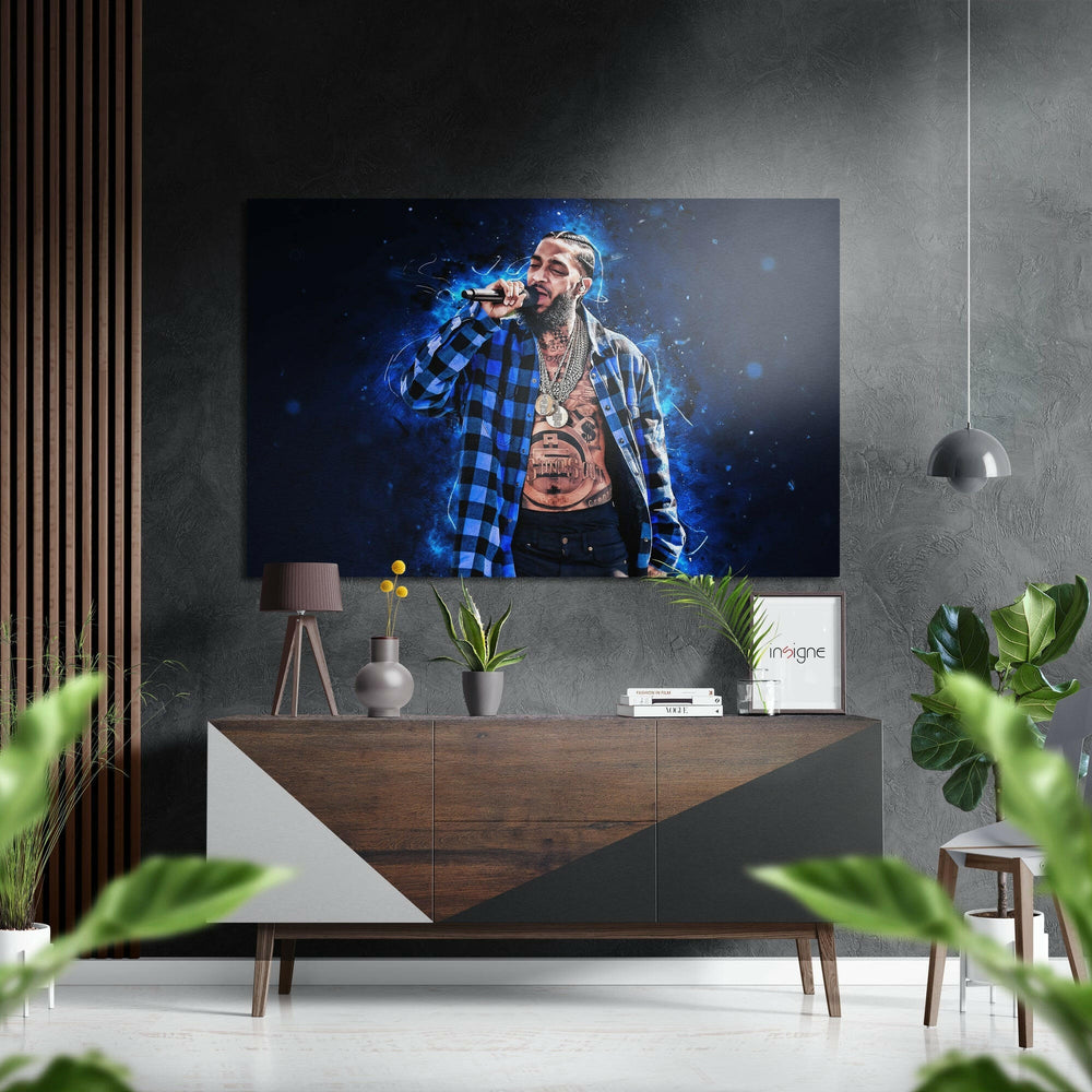 Nipsey Hussle Fırçalı Metalik Alu-Dibond.