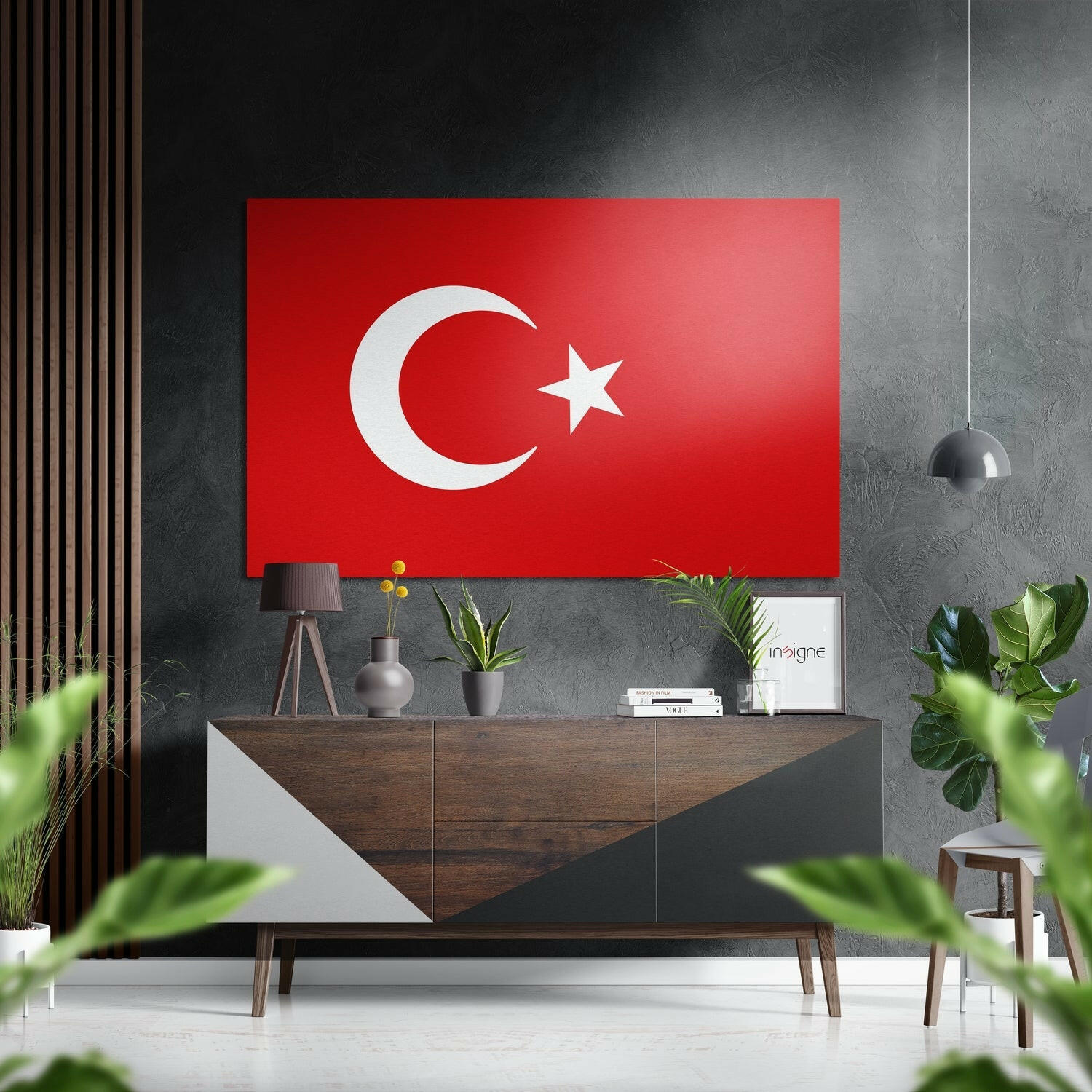 Türk Bayrağı Fırçalı Metalik Alu-Dibond.