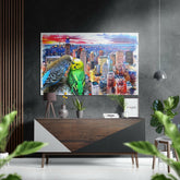 Aşık Muhabbet Kuşları Fırçalı Metalik Alu-Dibond.