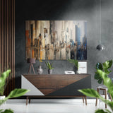 Şehir Silueti Fırçalı Metalik Alu-Dibond.