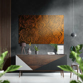 Soyut Güller Fırçalı Metalik Alu-Dibond.