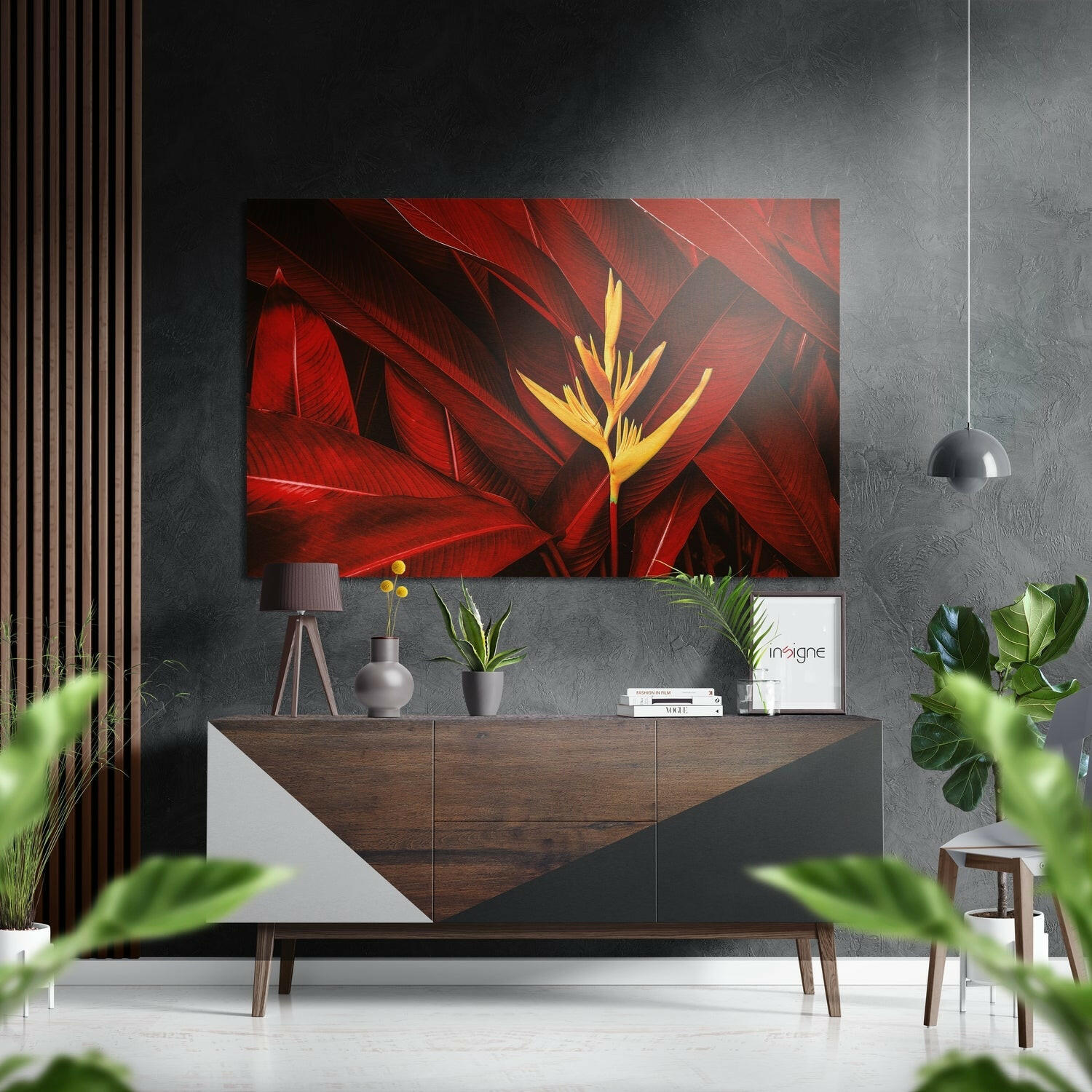 Yapraklar Fırçalı Metalik Alu-Dibond.