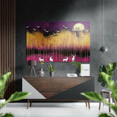 Hayallerdeki Geyikler Fırçalı Metalik Alu-Dibond.