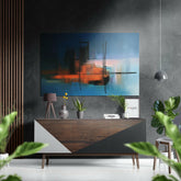 Soyut Siluet Fırçalı Metalik Alu-Dibond.