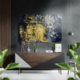 Soyut Altın Fırçalı Metalik Alu-Dibond.