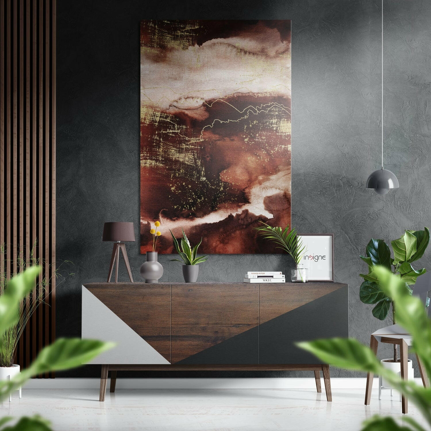 Soyut Fırçalı Metalik Alu-Dibond.