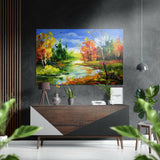 Göl Manzarası Fırçalı Metalik Alu-Dibond.