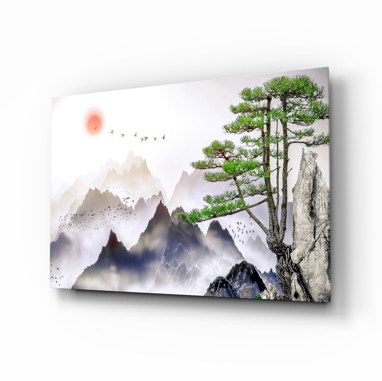 Soyut Orman Cam Tablo